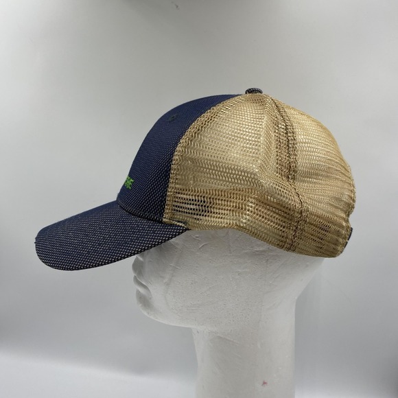 John Deere Hat Cap Strap Back‎ Blue Tan Mesh Trucker Embroidered Mens Green Farm - Picture 2 of 8